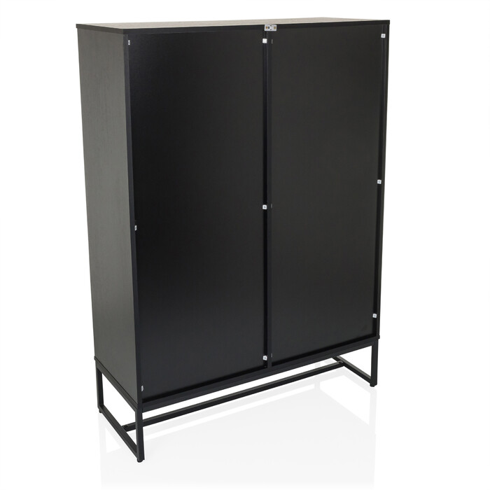 Шафа AMIO H 100x40x140 см, 2 висувні ящики, 1 дверцята, чорний/дуб, hjh LIVING