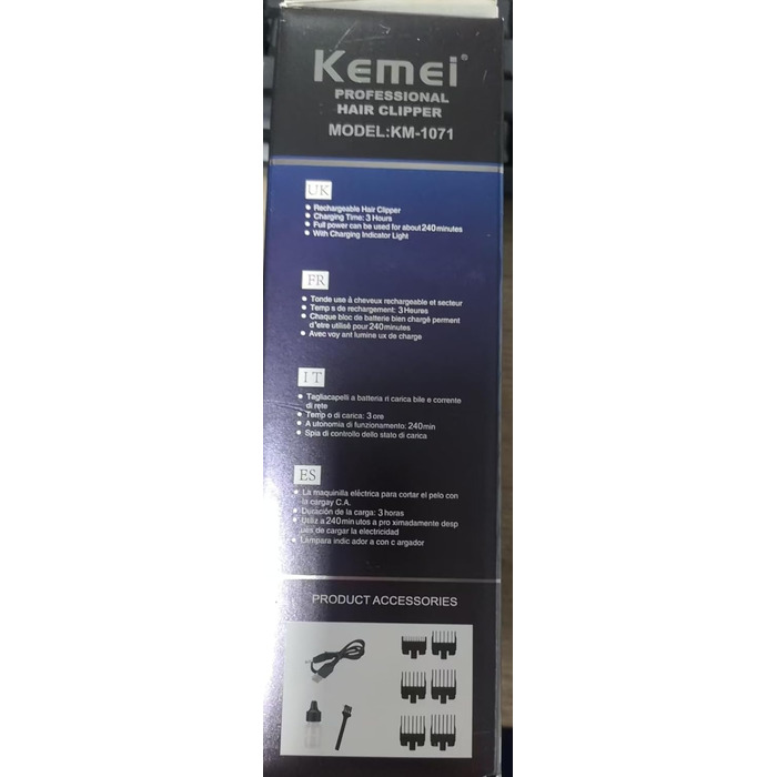 Професійна машинка для стрижки волосся Kemei для чоловіків, набір для стрижки та догляду, акумуляторна, для дому та перукарень