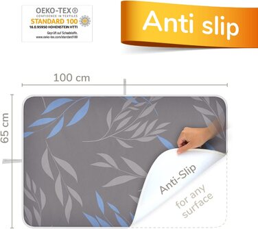 Прасувальна підкладка smart&gentle 100x65 см, антипригарна, для парових прасок, термостійка, нековзна, для столу, синьо-сіра, Німеччина
