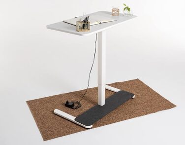 Електричний стіл для дому Desk One, 91x51 см, темно-сірий/чорний, регульована висота, письмовий стіл для офісу, гарантія 5 років