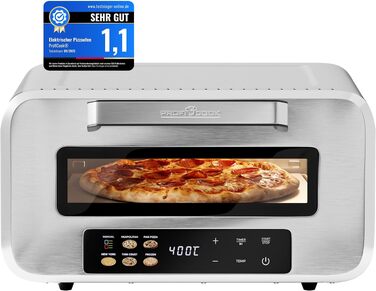 Електрична піч для піци ProfiCook PC PO 1323 з піцельним каменем, до 400°C, з лопаткою для піци