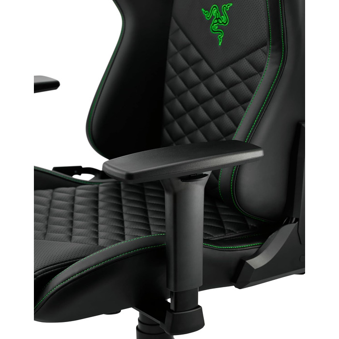 Ігрове крісло Razer Edition TAROK Natrix: дихаюча екошкіра, 3D підлокітники Softcoat, функція гойдання, з подушками під поперек та голову, до 130 кг, чорне