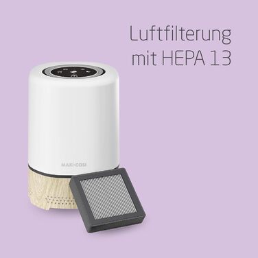 Maxi-Cosi Clean 3-в-1 очищувач повітря для дитячої кімнати, HEPA H13, для алергіків, з народження, сумісний з Alexa та Google Assistant, частина Connected Home
