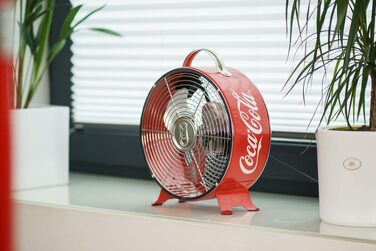 Вентилятор настільний Coca Cola Vintage °CUBES - ретро вентилятор для дому та офісу, червоний