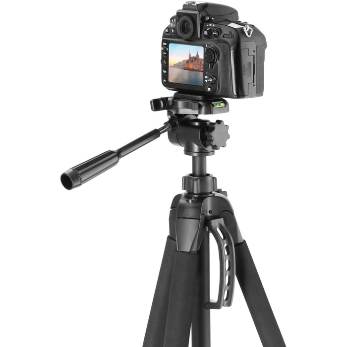 Hama штатив для камери Action 165 3D, легкий фотоштатив 61-165 см, трипод з 3D-головкою, тримачем для смартфона, для дзеркальних камер Canon/Nikon/Sony, чорний