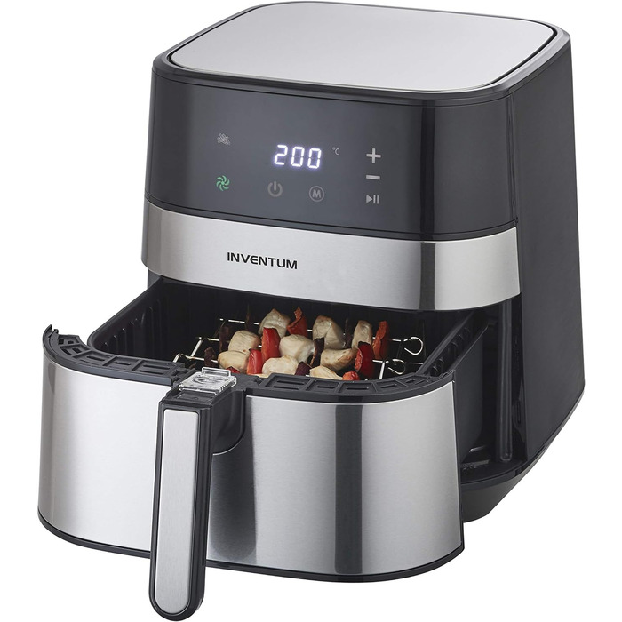 Фритюрниця з гарячим повітрям Inventum GF500HLD, 5 л, 1700 Вт, чорна/нерж. сталь