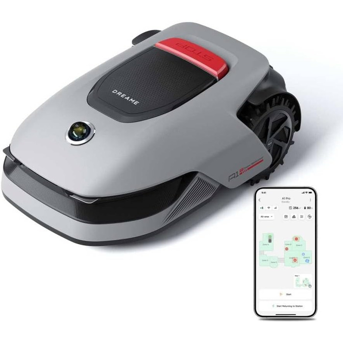 Робот-газонокосар Dreame A1 Pro без дроту, LiDAR 360°, 2000 м², керування через додаток, OmniSense, розумне уникнення перешкод, 66.5x43.7x26.1 см