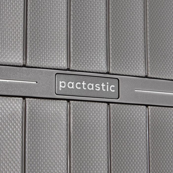 Легкий жорсткий набір валіз Pactastic 3-в-1, поліпропілен, розширюваний на 5 см, 4 подвоєних колеса, TSA-замок, сірий-кофейний металік, для жінок і чоловіків