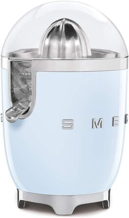 Соковижималка для цитрусових SMEG CJF11PBEU, електрична, 70 Вт, нержавіюча сталь, антикрапельний носик, універсальний конус, пастельно-блакитна