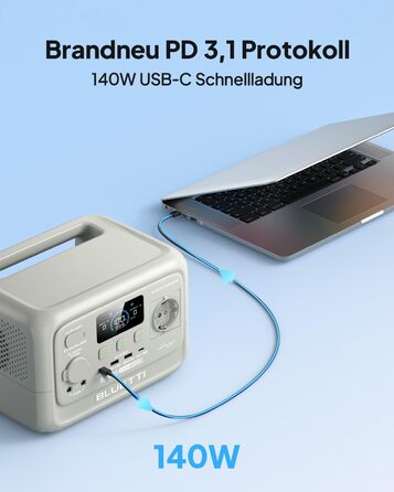 Портативна електростанція BLUETTI Elite 30 V2, ємність 288 Wh, номінальна потужність 600 W, пікова потужність 1500 W