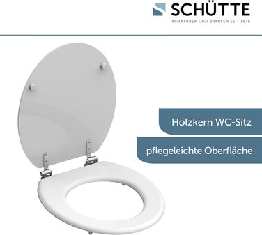 Дерев'яне сидіння для унітаза SCHÜTTE з мікроліфтом (MDF), кришка для унітаза з системою плавного закривання, витримує до 175 кг