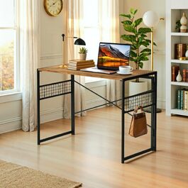 Складаний комп'ютерний стіл MEUBLE Cosy для ноутбука та ПК, компактний робочий стіл для офісу та дому, вінтажний коричневий