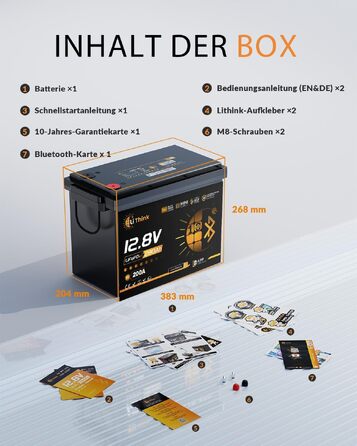 LiFePO4 акумулятор 12V 100Ah H190 ECE R10 з Bluetooth 5.4 для кемперів та будинків на колесах (12V 280Ah MINI)