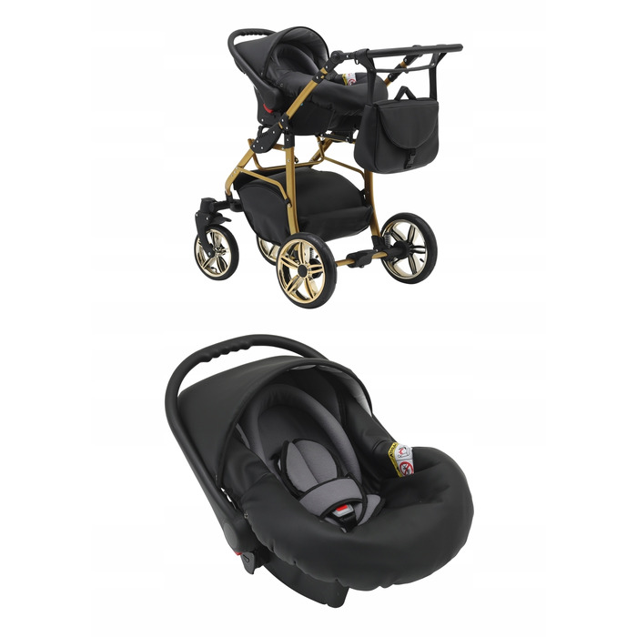 Коляска 3в1 EL-CAR Cosmo Gold, графіт+попіл