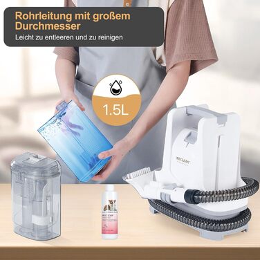WECLEAN C3 - Миючий пилосос, 600W, 18Kpa, для килимів, диванів, вікон, дзеркал, авто, чорний/рожевий