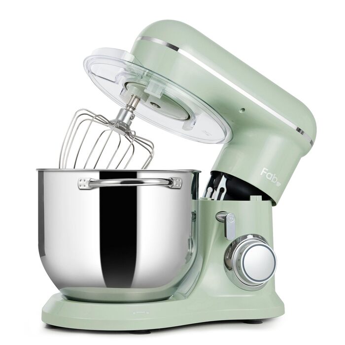Кухонний комбайн-міксер Kitchen in the box Fab-Serie 8л, потужність 2000Вт, 10 швидкостей, з насадками (вінчик, гак, міксер), Зелений