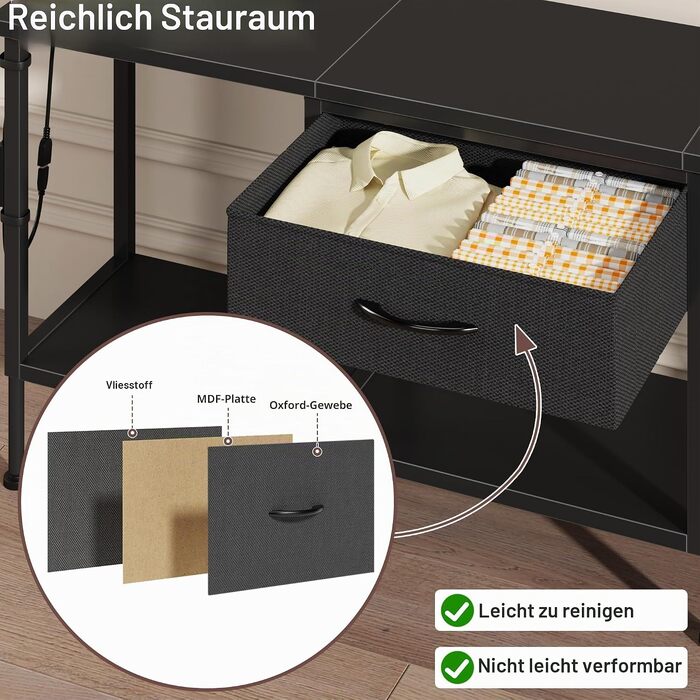 Тумба під телевізор з LED-підсвіткою та розеткою, 120 x 30 x 51.8 см, чорна