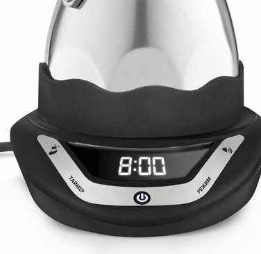 Електрична кавоварка Bialetti Moka з таймером, 6 чашок, 365 Вт, сріблясто-чорна