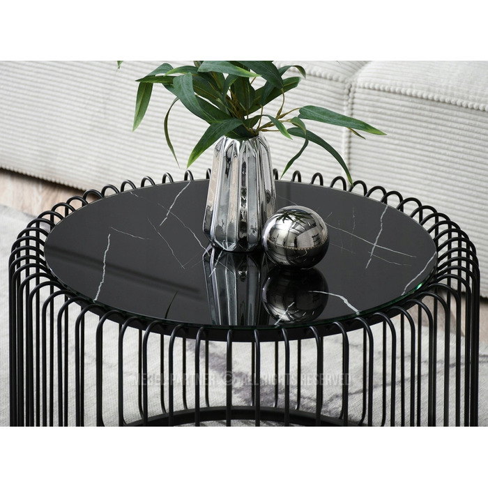 Журнальний стіл Mebel-Partner круглий, 60 x 60 x 39 см, чорний