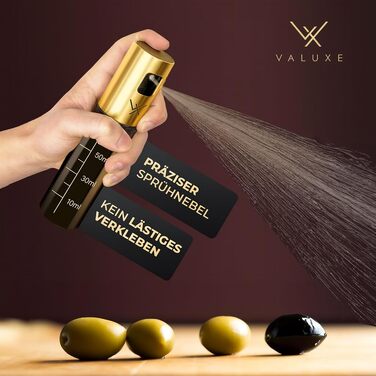 Набір скляних розпилювачів для олії та оцту VALUXE® з UV-захистом та фільтром, 100 мл, нержавіюча сталь, 2 шт. (Royal Golden)