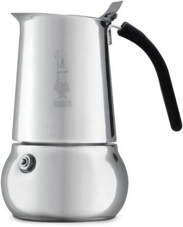 Кавоварка Bialetti Kitty на 2 чашки, 95 мл, з нержавіючої сталі, стильний дизайн, не для індукції