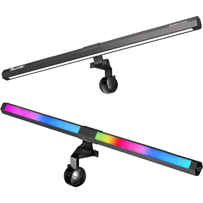 Quntis LED лампа для монітора 51 см, RGB підсвітка, USB, регульована світлова панель для комп’ютера, 15 кольорів, для ігор та читання