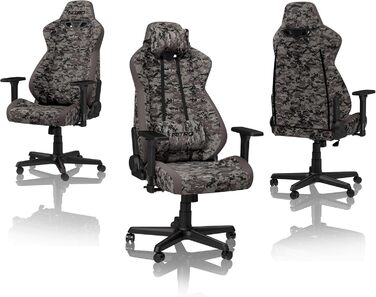 Ігрове крісло NITRO CONCEPTS S300 Urban Camo, ергономічне, для геймерів і офісу, тканинна оббивка, навантаження до 135 кг