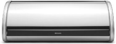 Контейнер для хліба Brabantia Rollbrotkasten, великий хлібник із плоским верхом, матова сталь, One Size