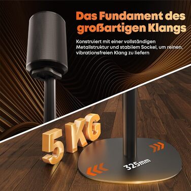 Підлогові стійки для колонок SONOS Era 100 та Era 300, регульовані по висоті (74-99 см), чорні, 1 пара