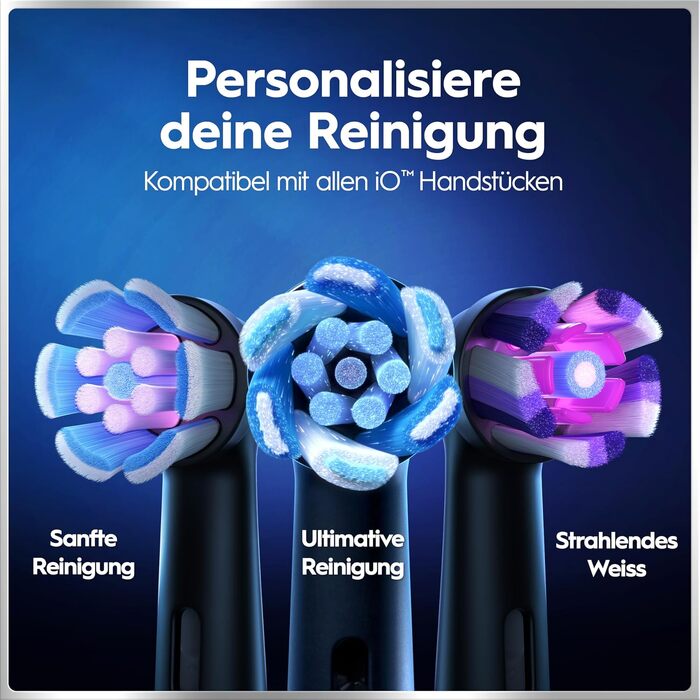 Електрична зубна щітка Oral-B iO Series 6 Black Lava, набір: щітка, 3 змінні насадки (Probierset) та чорний дорожній футляр