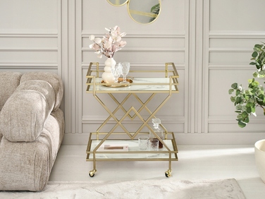 Стіл Mebel-Partner прямокутний, 70 x 46 x 81 см, білий з золотим