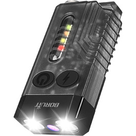 Ліхтарик BORUIT V10 LED, 1000 лм, міні, на ключі, з УФ 365нм, магнітом, 14 режимів, IPX4, водонепроникний, чорний, акумуляторний