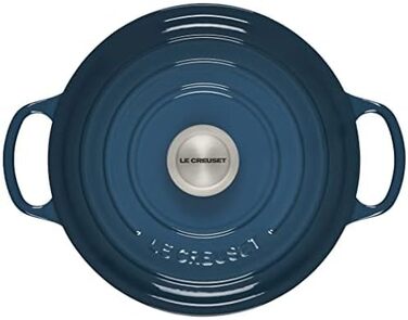 Чавунна каструля-брятер Le Creuset Signature з кришкою, 24 см, кругла, для всіх типів плит та індукції, 4,2 л, 4,3 кг, колір Deep Teal