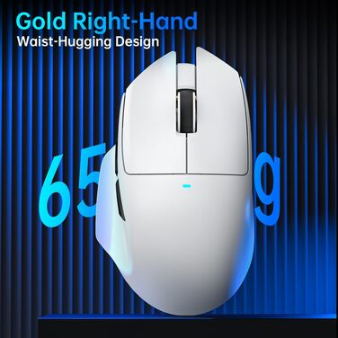 Ігрова миша Attack Shark V6 Superlight 65г з магнітною док-станцією, сенсор PixArt PAW3311, 25000 DPI, 500 мАг, трирежимна (BT/Wireless/Wired), ергономічна, біла