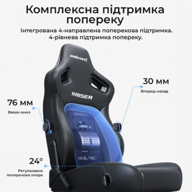 Крісло ігрове Anda Seat Kaiser 4 V2 Size XL Black Fabric
