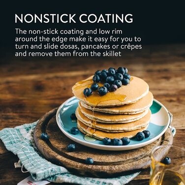 Сковорода для млинців Navaris Pancake Pan Palate Ham Pan - Сковорода для млинців 26 см - Усі поверхні для приготування їжі - Антипригарне покриття