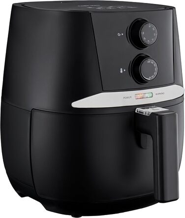 Аерофритюрниця MEDION E20 L, 3,2 л, 1400 Вт, без олії, таймер 30 хв, захист від перегріву, чорна