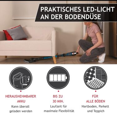 Бездротовий пилосос Hoover H-FREE 500 PETS для шерсті тварин, акумуляторний, 2-в-1 (ручний та вертикальний), до 30 хв роботи, без мішка, насадка для шерсті, LED-підсвітка, паркування, компактний