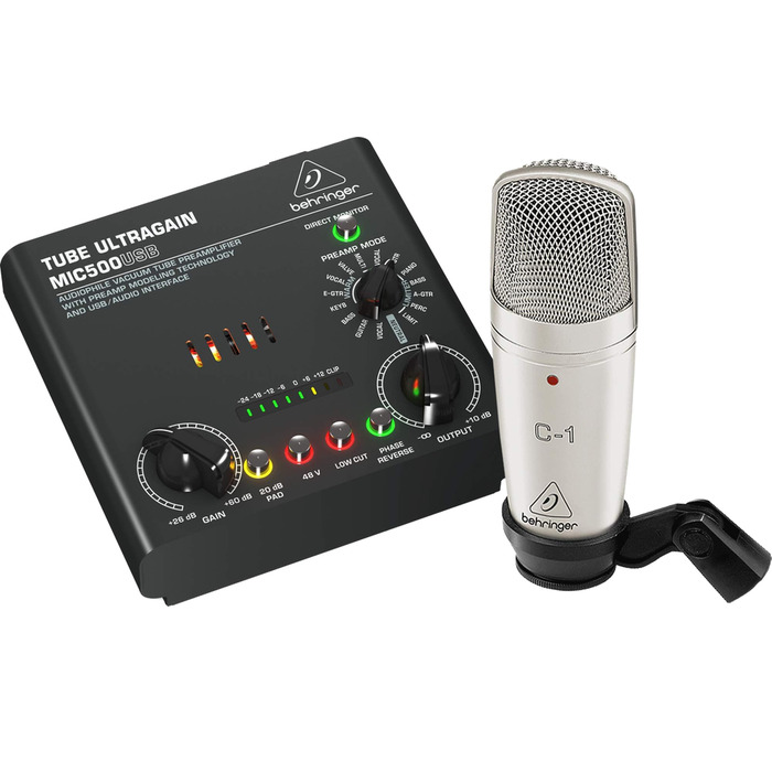 Behringer Audiophile 2x2 USB Аудіоінтерфейс 24біт/192кГц з мікрофонними преампами Midas (VOICE STUDIO)
