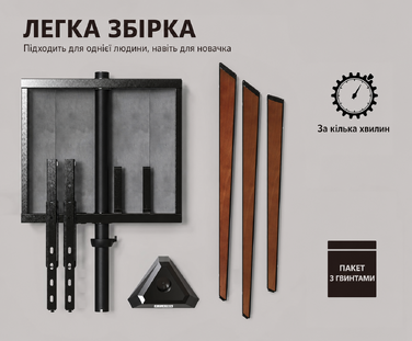 Підставка для телевізора FITUEYES у стилі мольберта, регульована висота, поворотна, приховане сховище, для ТВ 37-65 дюймів до 35 кг, коричнева, сучасний дизайн