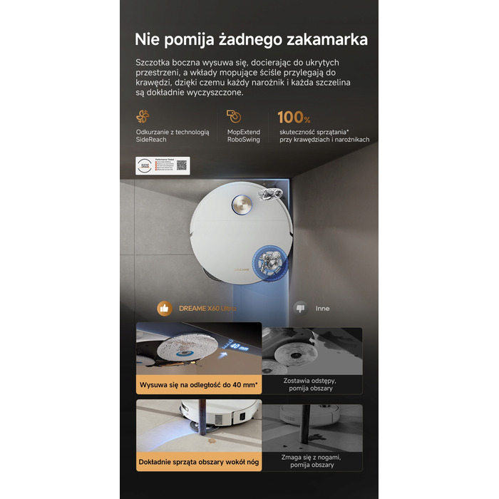 Робот-пилосос Dreame X60 Ultra, білий