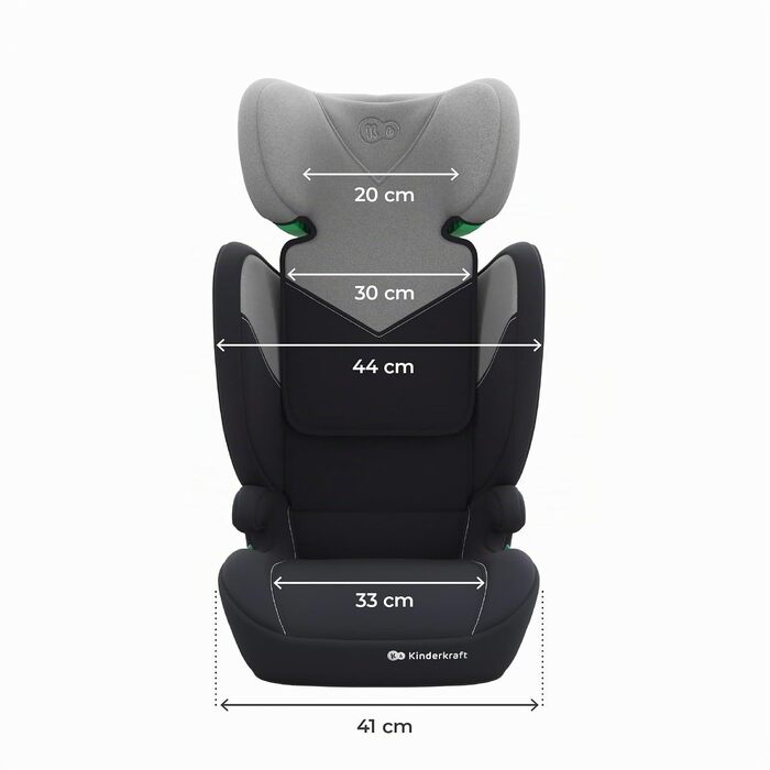 Дитяче автокрісло Kinderkraft I-SPARK 2 PRO (100-150 см), i-Size, 2 в 1, чорне/сіре
