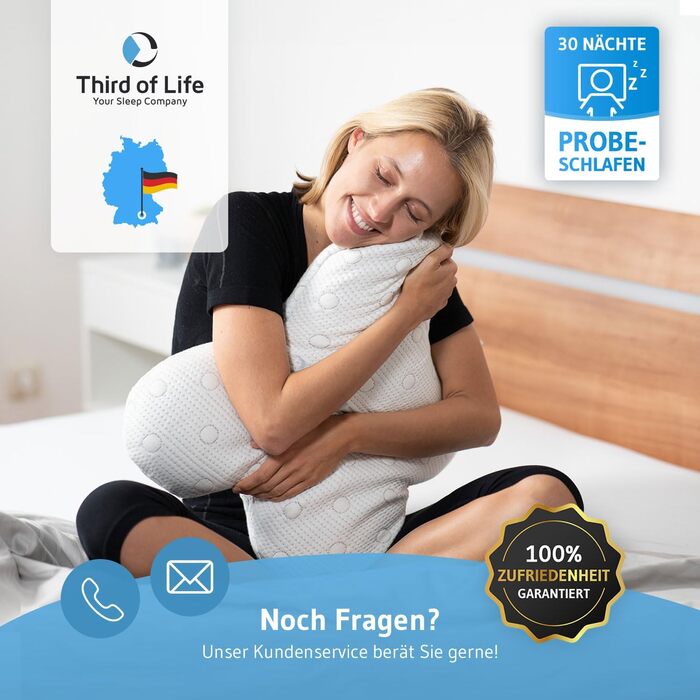 Подушка для сну на боці ACAMAR у формі метелика з терморегулюючим чохлом Thermic, біла