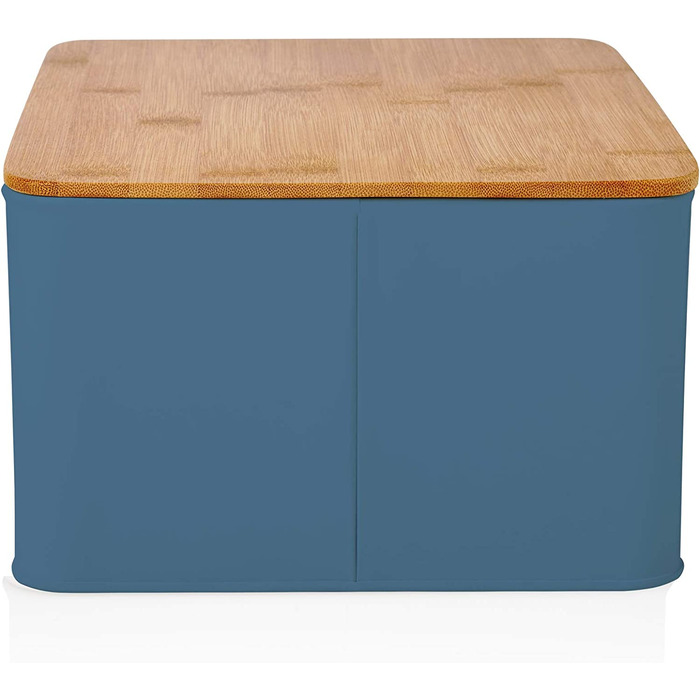 Хлібниця Lumaland Cuisine металева з бамбуковою кришкою 30,5x23,5x14 см, 2в1 контейнер для хліба та дошка для нарізання, світло-сіра