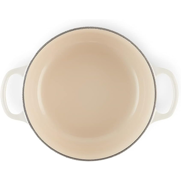 Чавунна каструля-брятер Le Creuset Signature з кришкою, кругла, 20 см, 2,4 л, для всіх типів плит та індукції, колір Meringue