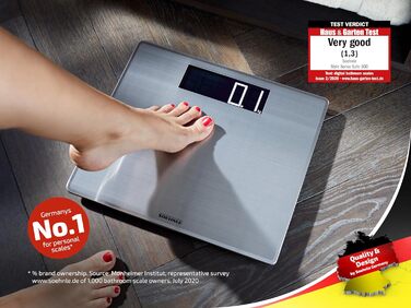 Електронна вага для людей Soehnle Style Sense Safe 300 з великою LCD, нержавіюча сталь, антивідбиткова поверхня