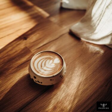 Набір керамічних чашок для капучино та лате Pheniox Barista, 2 шт по 180 мл, порцелянові чашки без ручки для Latte Art, сучасний дизайн, придатні для посудомийки
