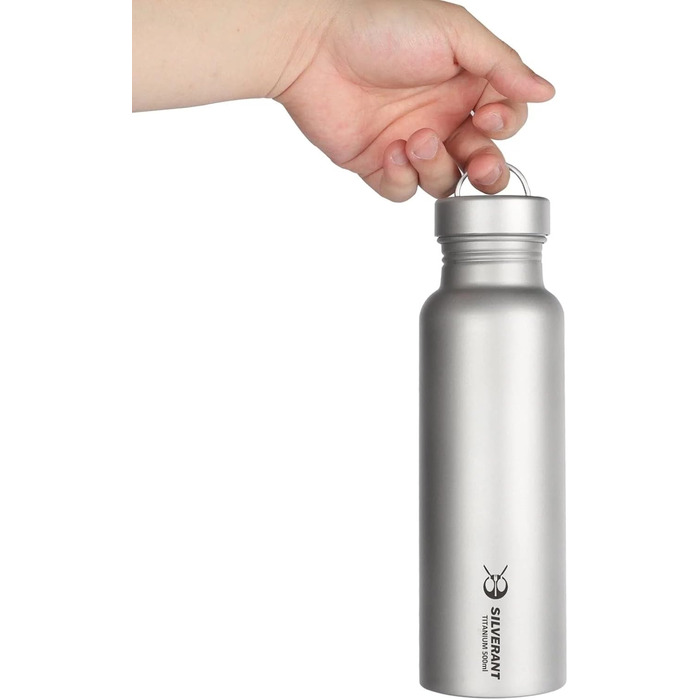 Фляга SILVERANT Titan для води 500 мл, кругла - легка пляшка для кемпінгу, туризму та активного відпочинку