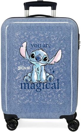 Дитяча валіза Joumma Bags Disney Stitch 'You Are Magical', кабінний чемодан з ABS, синій, із боковим кодовим замком, для подорожей і школи