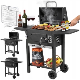 Садовий вугільний гриль BBQ XXL з кришкою, попільничкою, регулятором та термометром